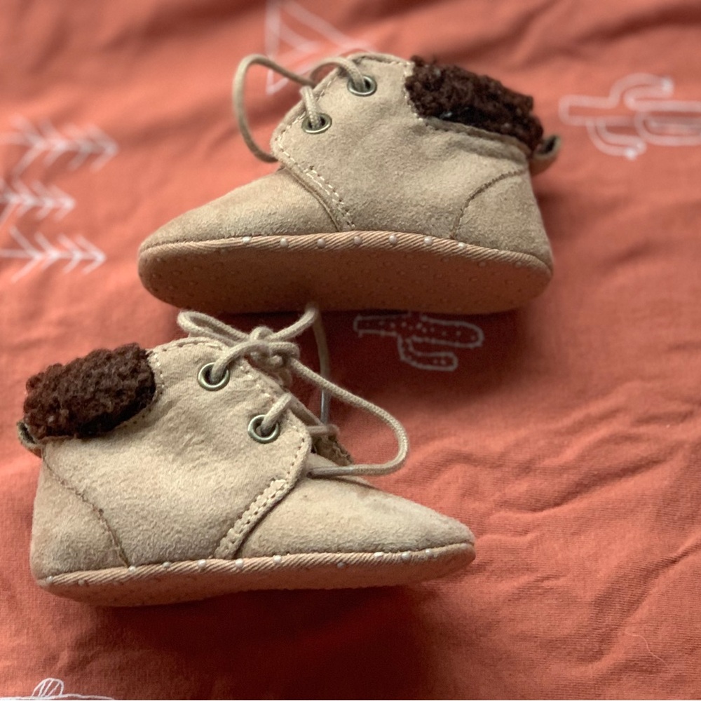 New! Faux Suede Booties for Baby | 0-6 mos